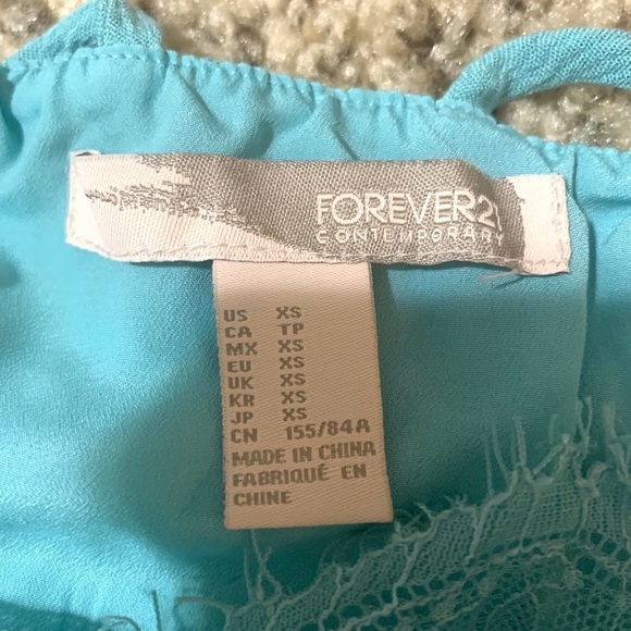 FOREVER 21 lace front baby blue summer dress women size XS romantic - Picture 5 of 5